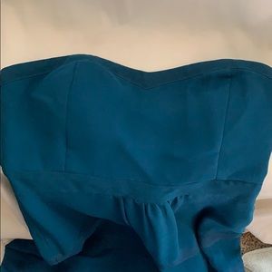 Teal strapless dress
